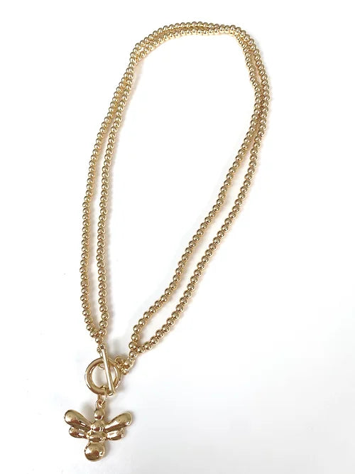 Bee Necklace-Pink Waters 