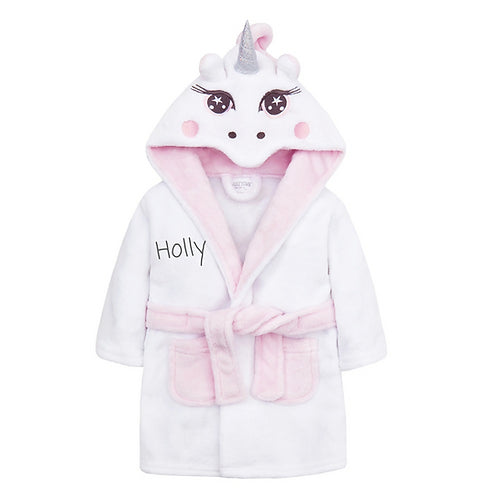 Personalised Unicorn Dressing Gown - Pink Waters 