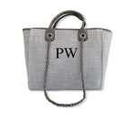 BYBLOS Grey Canvas Tote - Large Letters-Pink Waters 