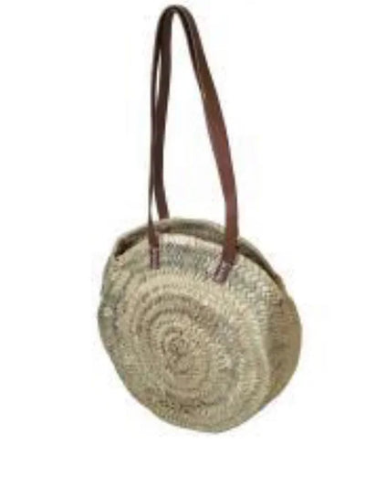 Long Handle Round Basket - Pink Waters 