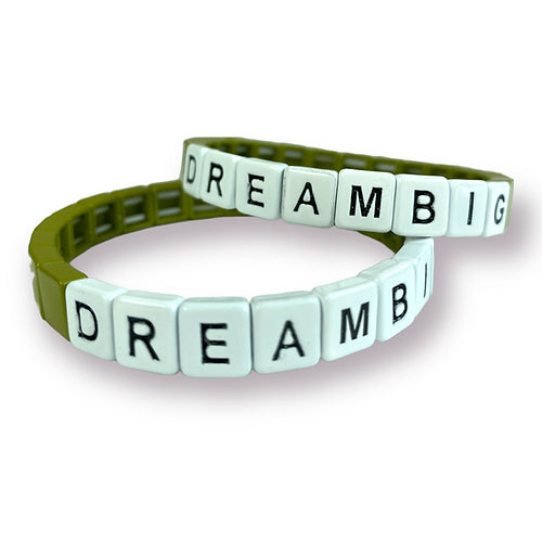 DREAM BIG Tile Bracelet-Pink Waters 