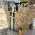 CAPRI Monogrammed Basket-Pink Waters 