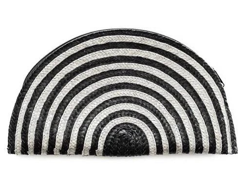 MOON Natural/Black Woven Clutch-Pink Waters 