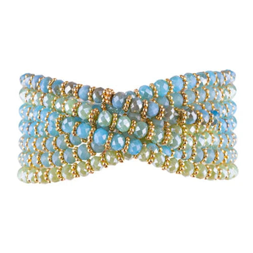 Venus Crystal Bracelet - Aqua-Pink Waters 