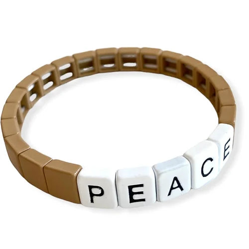 PEACE Tile Bracelet Collection-Pink Waters 
