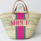 The 'MRS' Monogrammed Basket-Pink Waters 