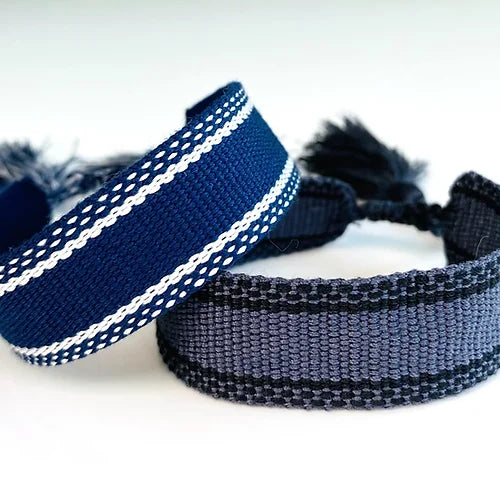 Personalised Friendship Bracelet - Blue/Black-Pink Waters 