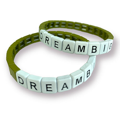 DREAM BIG Tile Bracelet-Pink Waters 