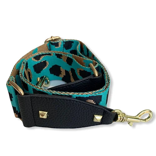 Animal Print Bag Strap - Turquoise - Pink Waters 