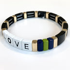LOVE Tile Bracelet - Black-Pink Waters 