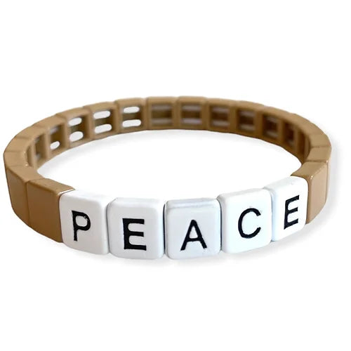 PEACE Tile Bracelet Collection-Pink Waters 