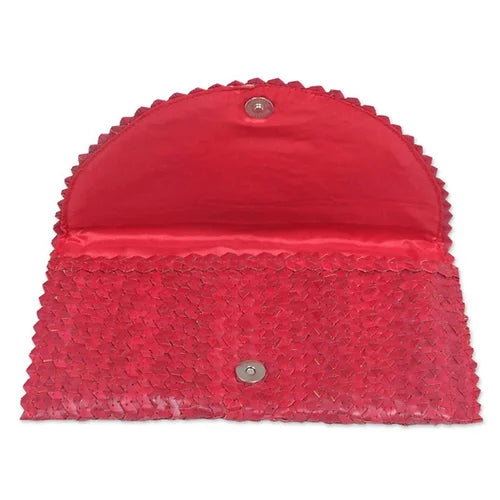 BALI Pink Woven Clutch-Pink Waters 