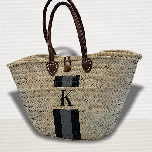 BORA BORA Monogrammed Basket-Pink Waters 