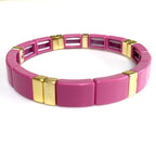 PINK & Gold Tile Bracelet-Pink Waters 