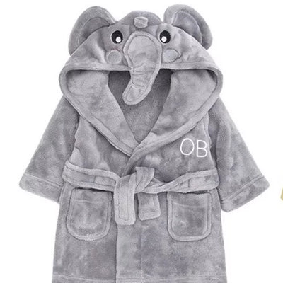 Personalised Baby Elephant Dressing Gown - Pink Waters 
