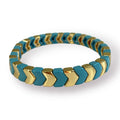 Chevron Stacking Enamel Bracelet - Pale Blue-Pink Waters 