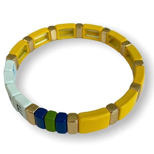 LOVE Tile Bracelet - Sunshine Buttercup-Pink Waters 
