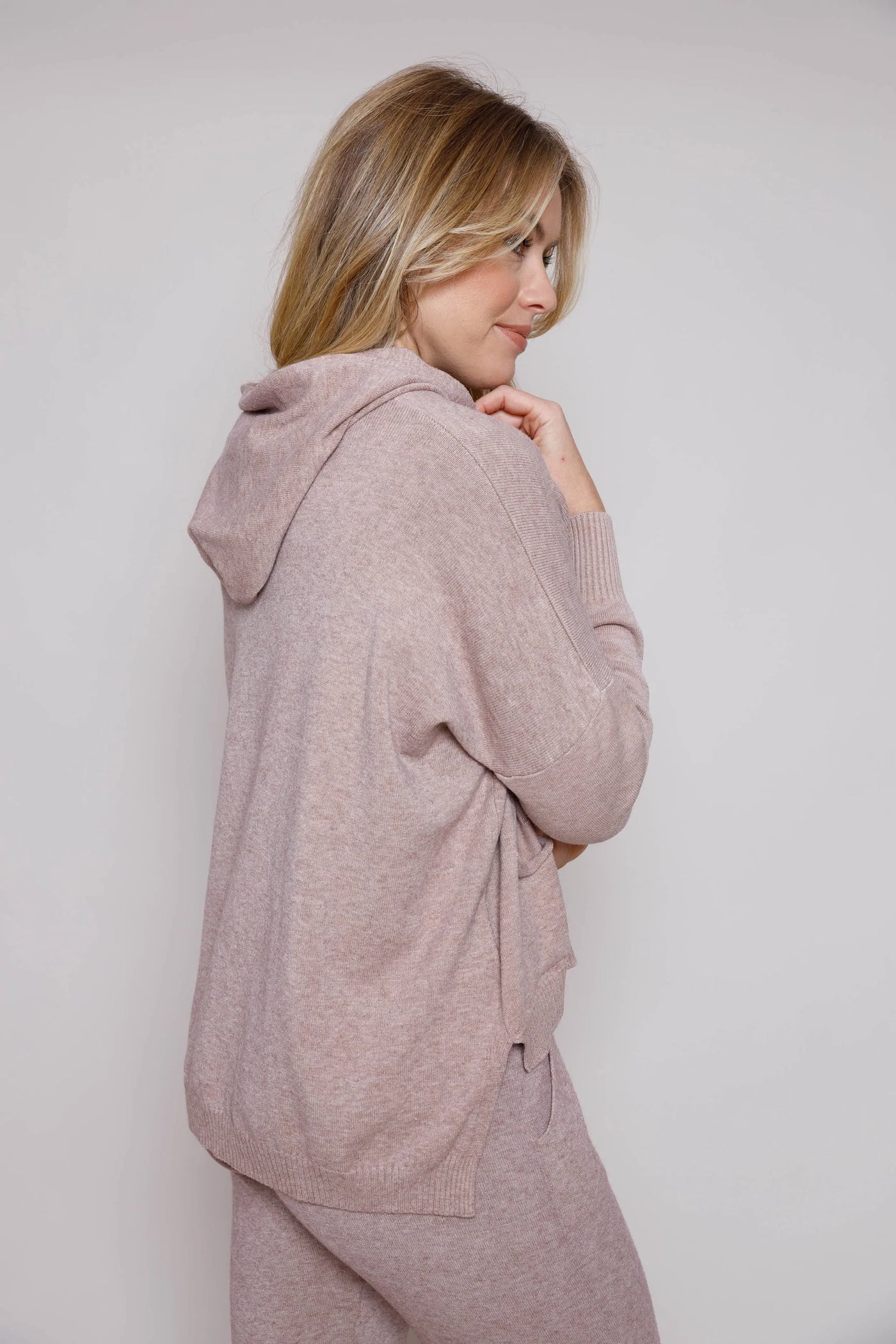 Fian Knit Hoodie by Suzy D - Pink Waters 