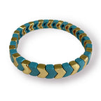 Chevron Stacking Enamel Bracelet - Pale Blue-Pink Waters 