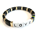 LOVE Tile Bracelet - Black-Pink Waters 