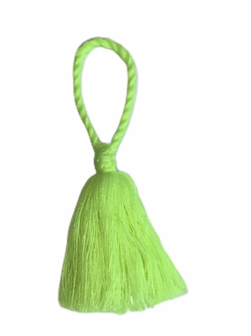 Fluorescent Yellow Large Tassel - Pink Waters 