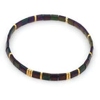 Dark Stones/Gold Tila Beaded Bracelet-Pink Waters 