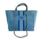 BYBLOS Monogrammed Light Blue Tote-Pink Waters 