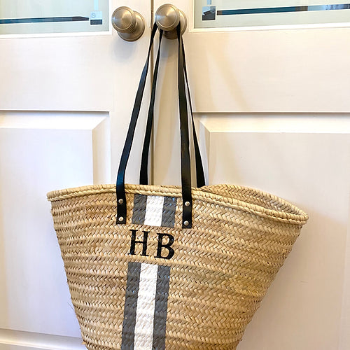 CAPRI Monogrammed Basket-Pink Waters 