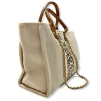 EDEN Leopard Monogrammed Canvas Tote-Pink Waters 