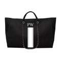 Large Weekend BYBLOS Monogrammed Black Tote-Pink Waters 