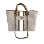 BYBLOS Monogrammed Beige Tote-Pink Waters 