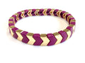 Chevron Stacking Enamel Bracelet - Magenta-Pink Waters 