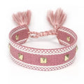 Stud Canvas Friendship Bracelet - Dusky Pink-Pink Waters 