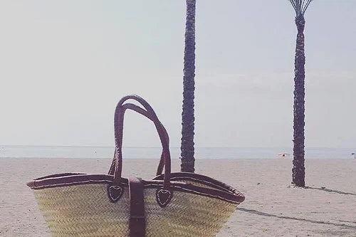 Leather Strap Basket-Pink Waters 