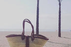 Leather Strap Basket-Pink Waters 