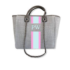 BYBLOS Monogrammed Grey Tote-Pink Waters 