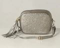 The 'Stella' Leather Crossbody - Pewter-Pink Waters 