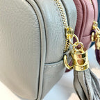 The 'Stella' Leather Crossbody - Grey-Pink Waters 