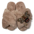 Large Bee Slippers-Pink Waters 