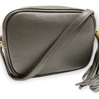 The 'Stella' Leather Crossbody -  Dark Grey-Pink Waters 