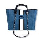 BYBLOS Monogrammed Denim Tote-Pink Waters 
