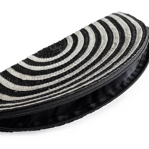 MOON Natural/Black Woven Clutch-Pink Waters 