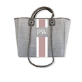 BYBLOS Monogrammed Grey Tote-Pink Waters 