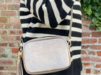 The 'Stella' Leather Crossbody - Pewter-Pink Waters 
