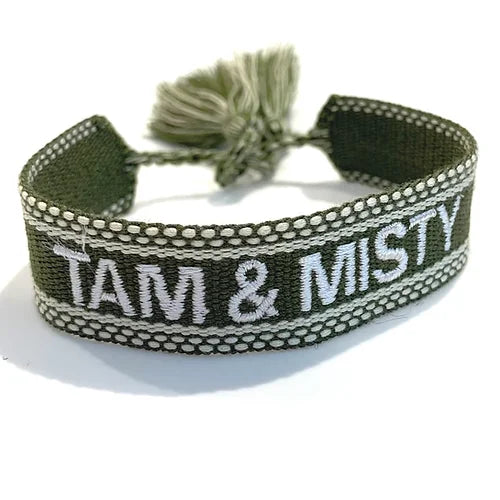 Personalised Friendship Bracelet - Beige-Pink Waters 
