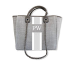 BYBLOS Monogrammed Grey Tote-Pink Waters 