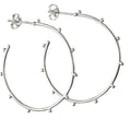 Studded Silver Hoop Earrings-Pink Waters 