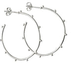 Studded Silver Hoop Earrings-Pink Waters 