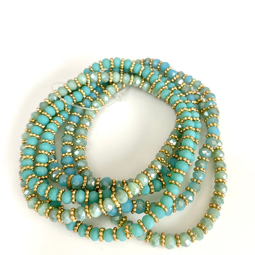 Venus Crystal Bracelet - Aqua-Pink Waters 