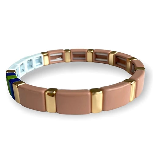 LOVE Tile Bracelet - Nude-Pink Waters 